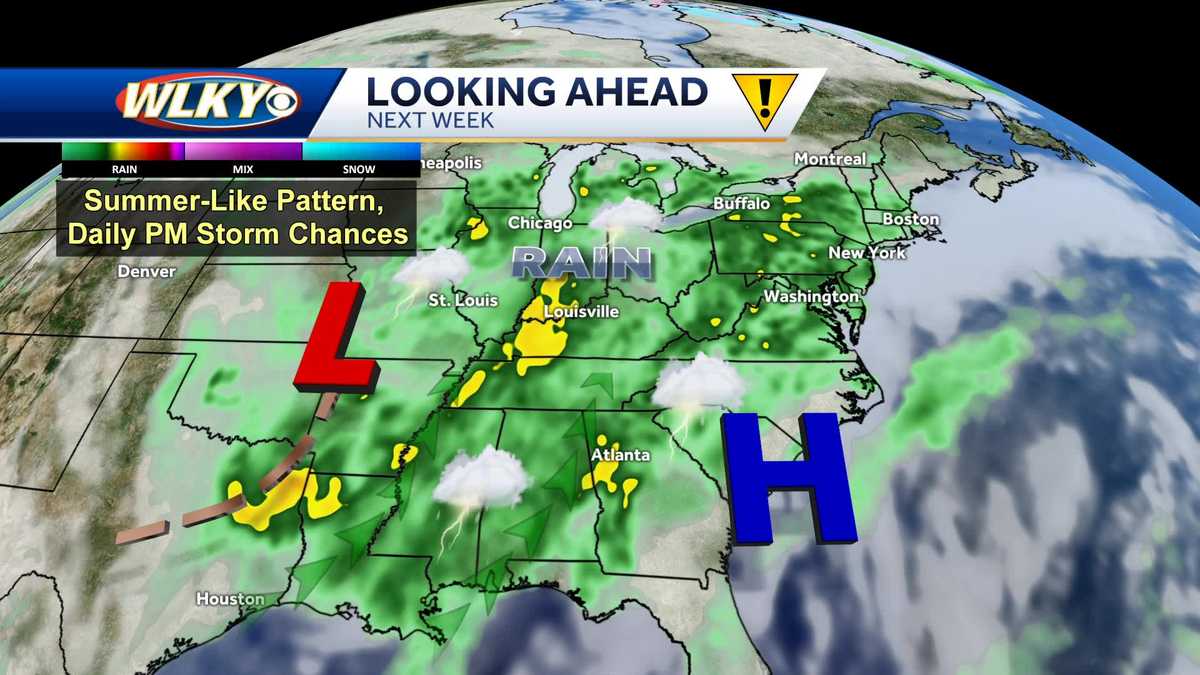 Daily storm chances ahead for next week