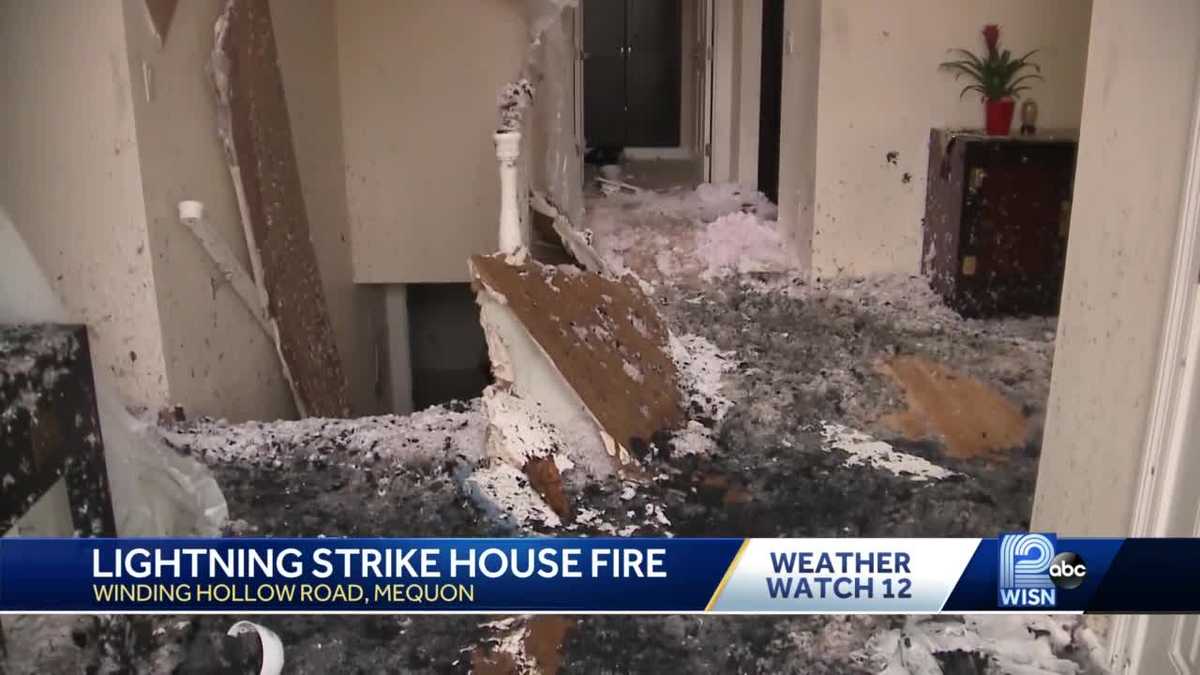 Lightning strike sparks house fire in Mequon