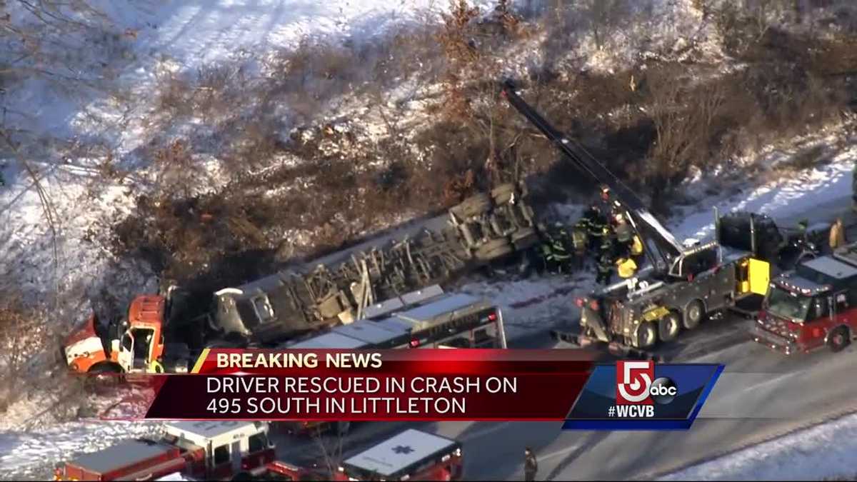 Driver rescued in crash on I495 in Littleton