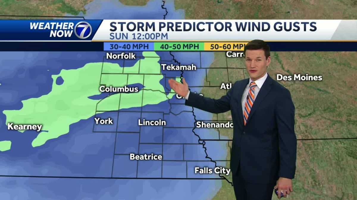 Clouds moving in Saturday evening, windy and cooler Sunday