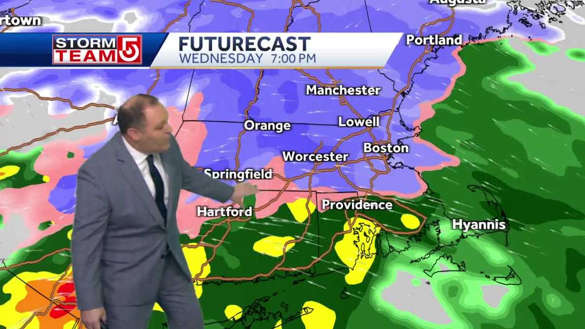 Video Timeline for more snow coming in Wednesday