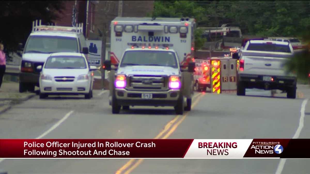 Off-duty officer injured in crash after gunfire between two cars