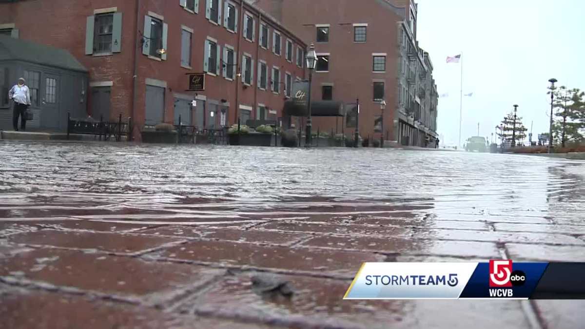 High tide, heavy rain flood parts of Boston