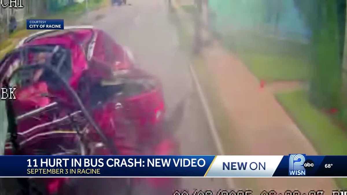 New video shows SUV slam into Racine city bus