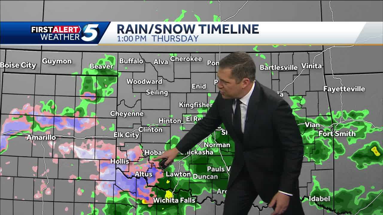 TIMELINE: Rain, snow expected to move across Oklahoma on Thursday - Vimarsana News