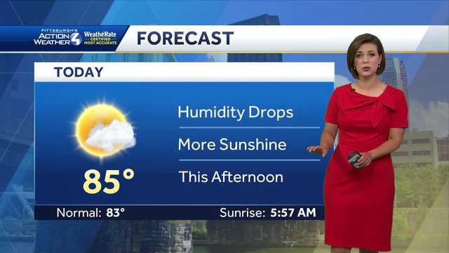 Not as sticky with more sunshine today