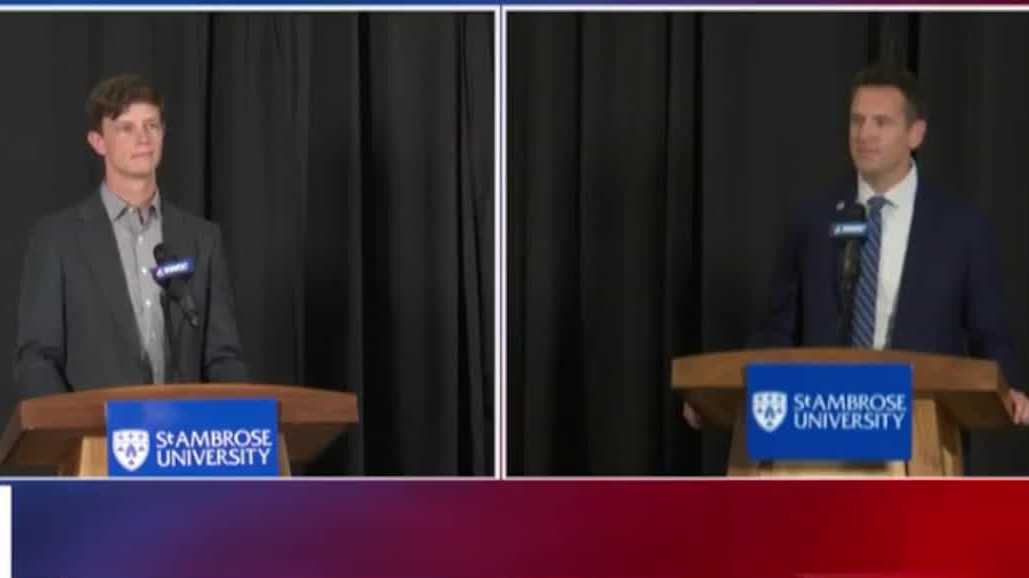 Sand, Lahn trade personal attacks in fiery first Iowa governor debate