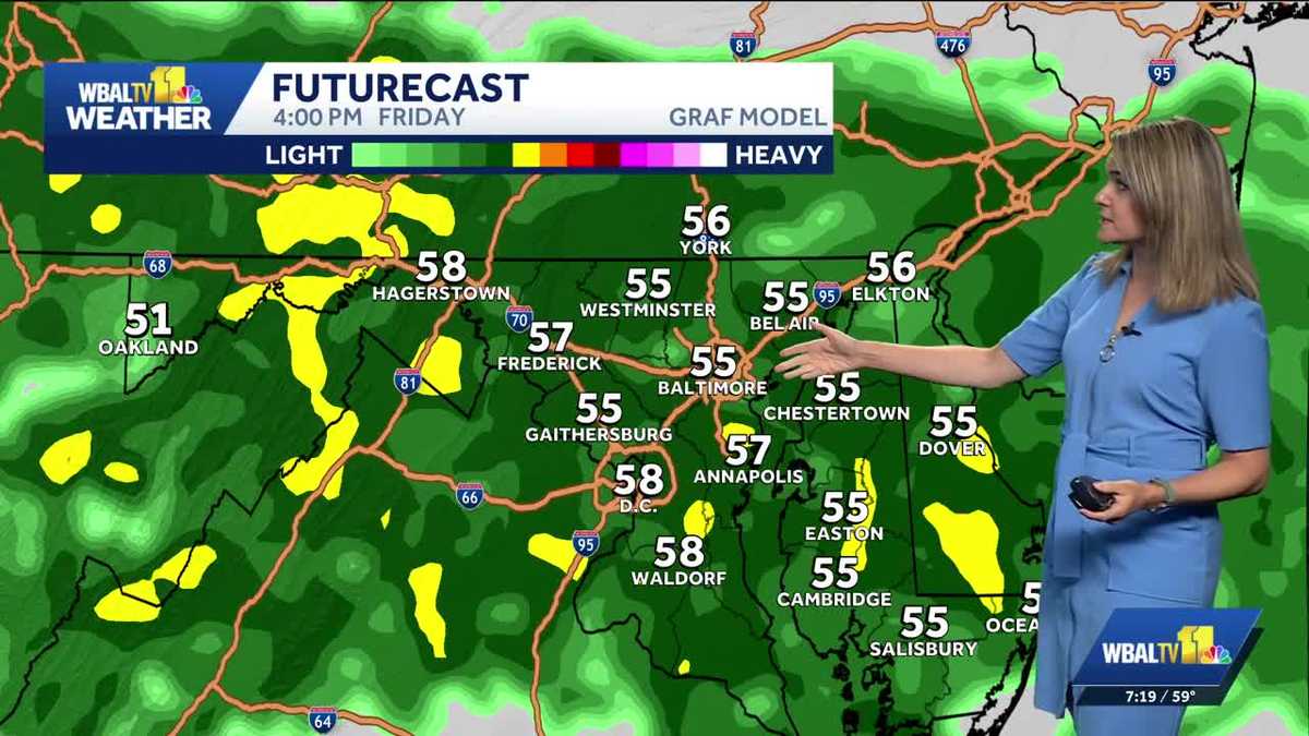 Baltimore Weather: Remaining cool and rainy into Friday