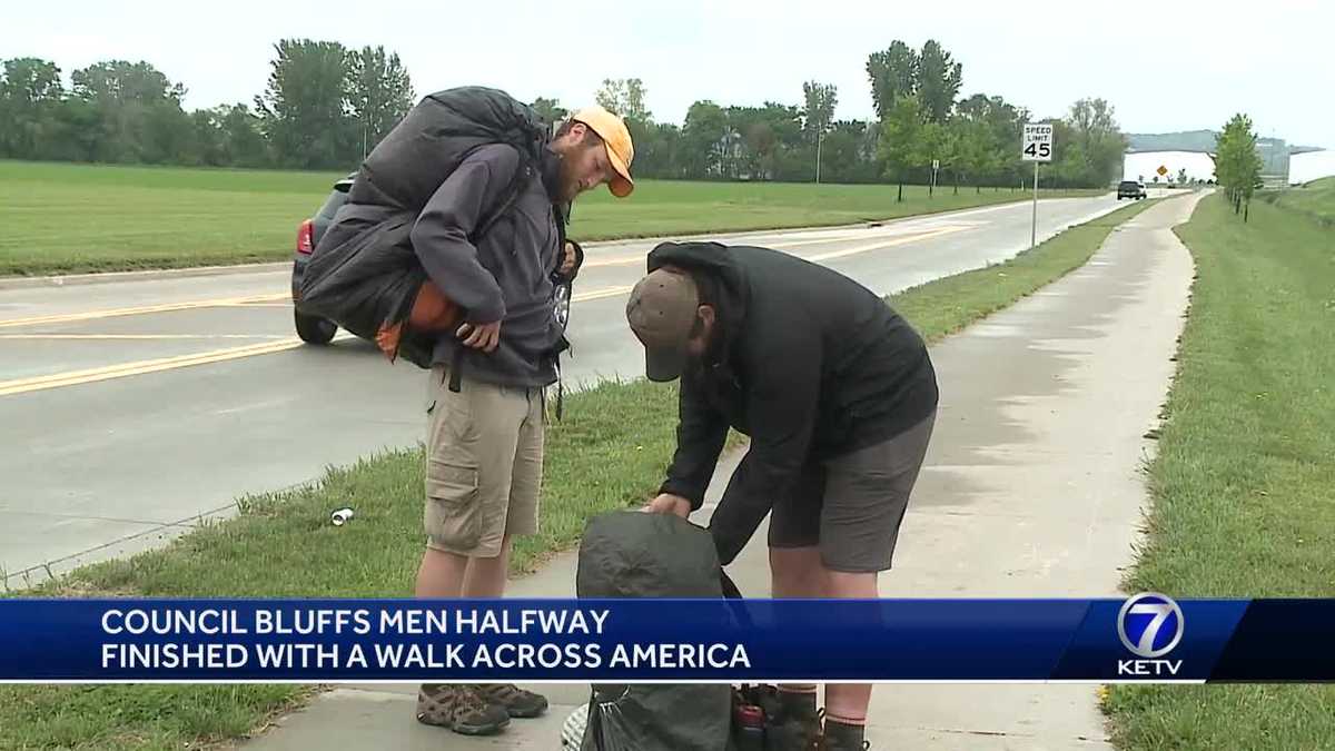 Council Bluffs men halfway finished with walk across United States