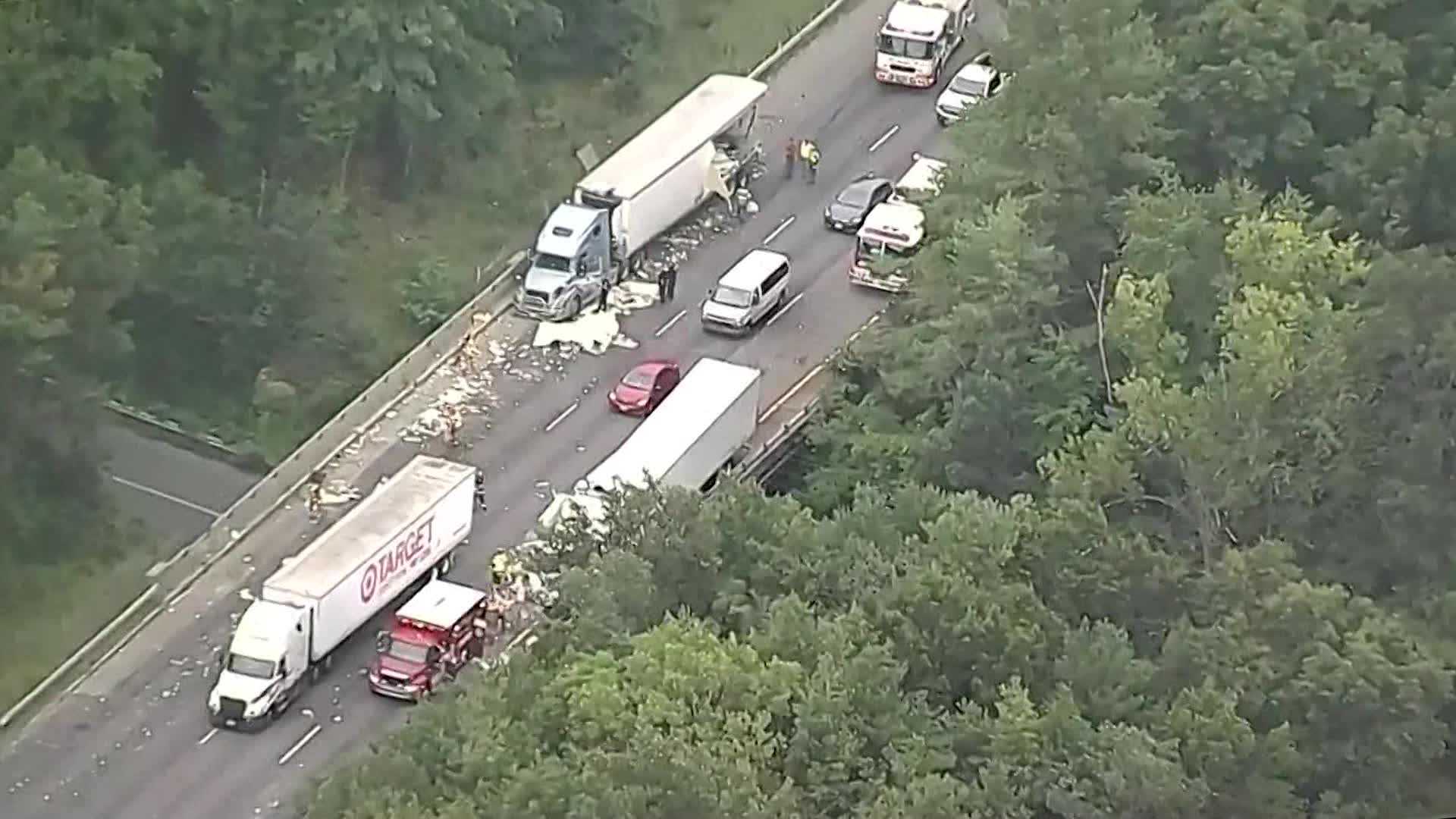 Massive Backups After Trucks Crash On 495