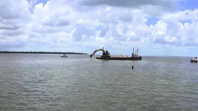 Recycled oyster shells added to Turtle Bay in Charlotte County for reef restoration