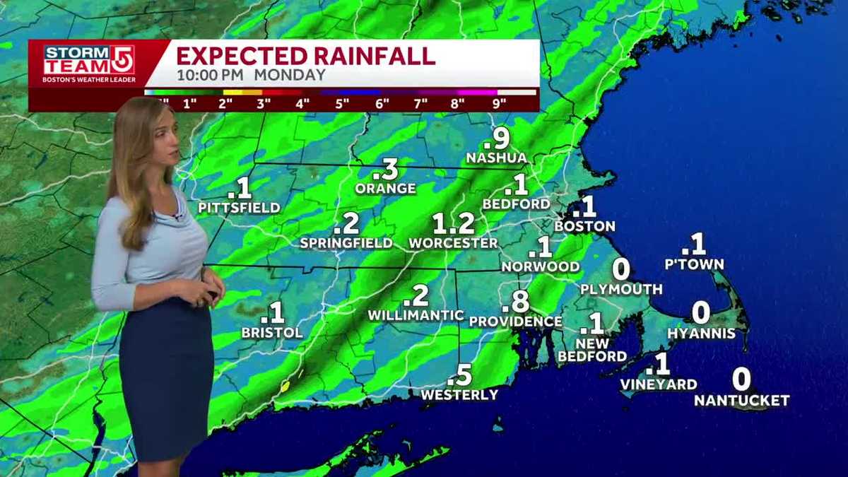 Video: Monday downpours before hotter stretch