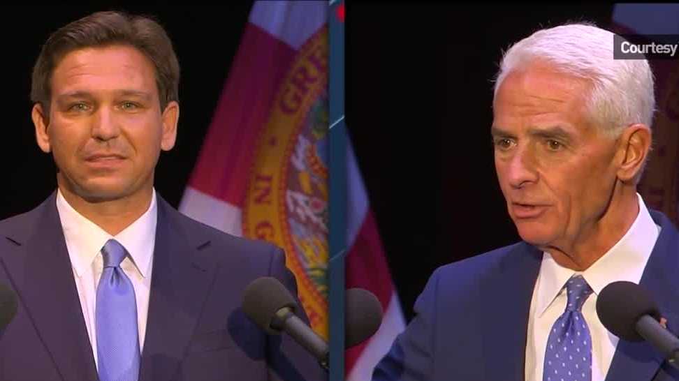 Florida Governor Debate Ron Desantis Charlie Crist Face Off