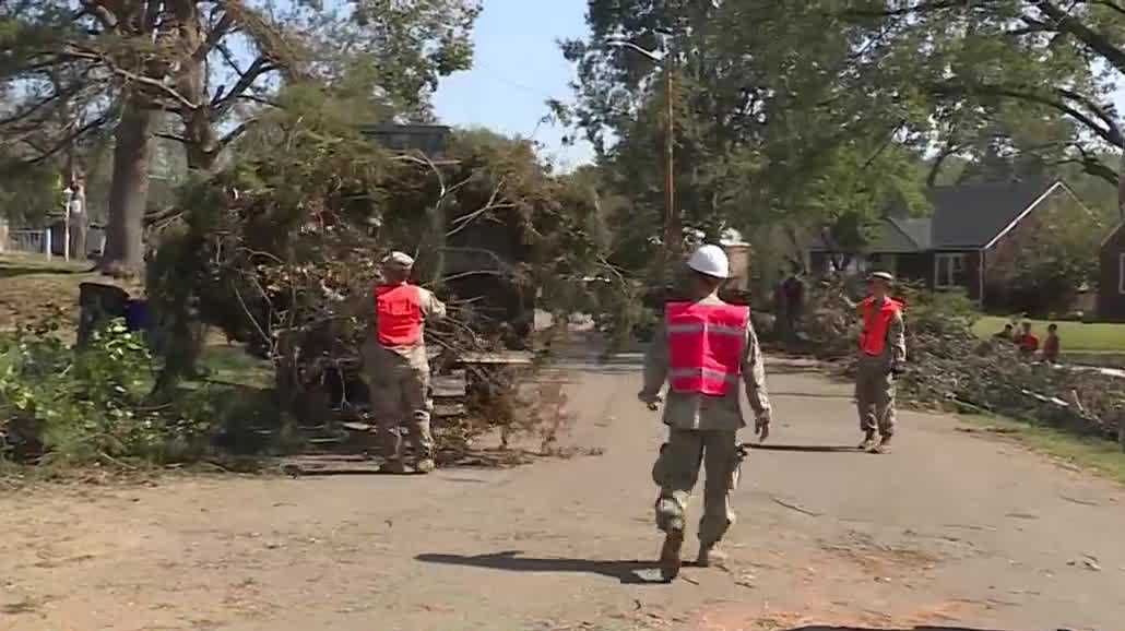 Kansas National Guard clears storm debris in Kansas City, Kansas