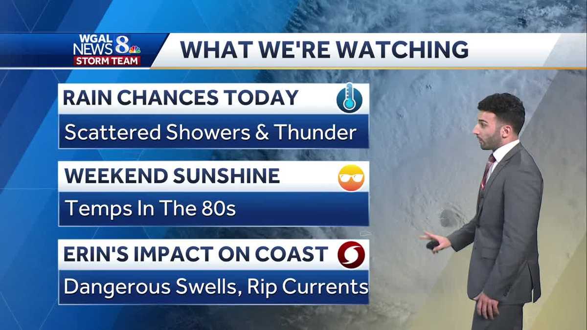 Cloudy & cool, scattered showers & thunderstorms today across south ...