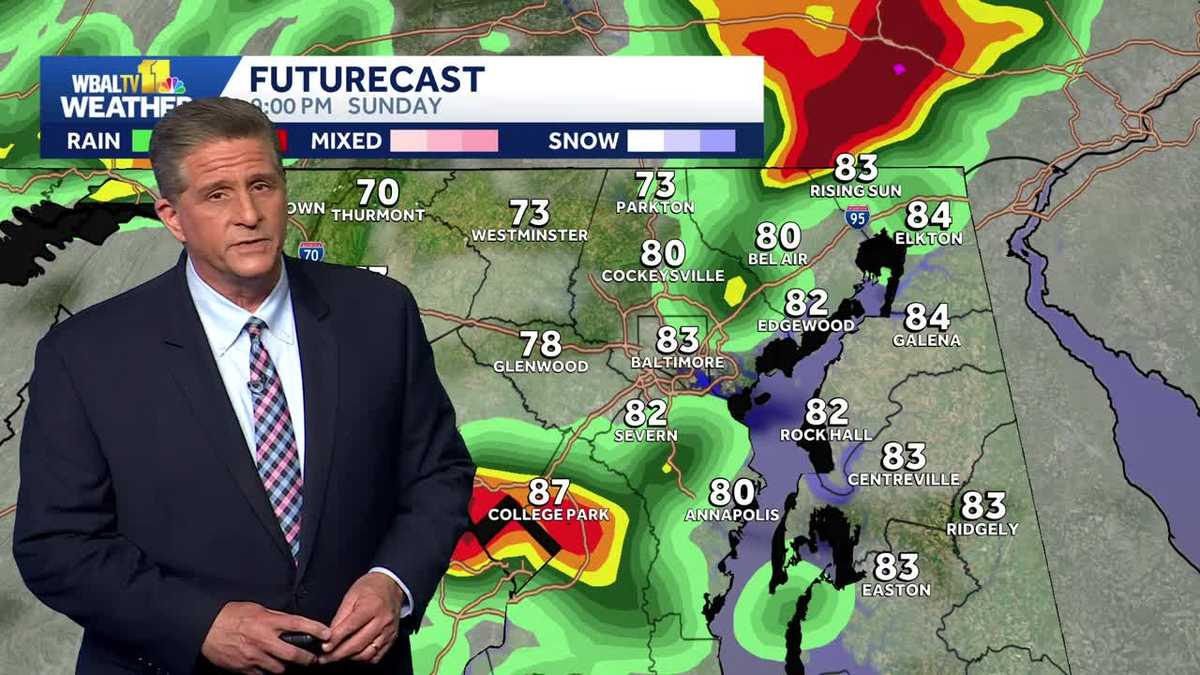 Storms Sunday Night. Nice on Monday
