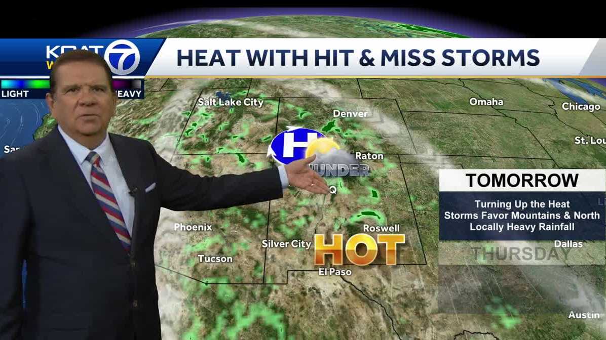Warmer than normal with scattered storm chances
