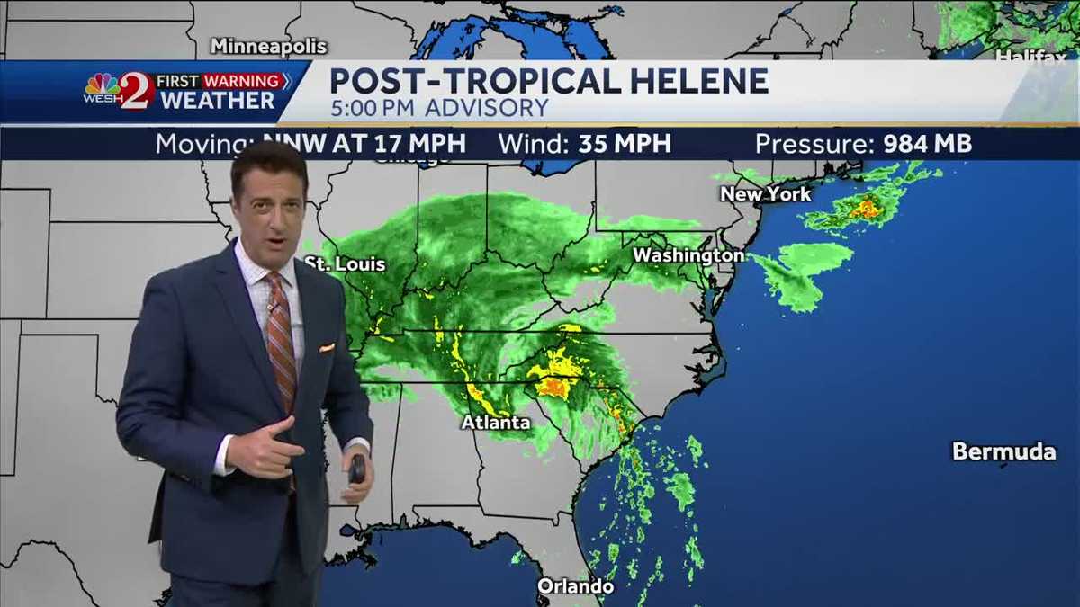 Helene has left but showers will be around this weekend.