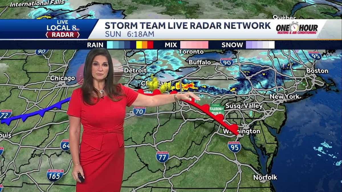 Very warm around 80° and a few PM showers in southcentral Pennsylvania