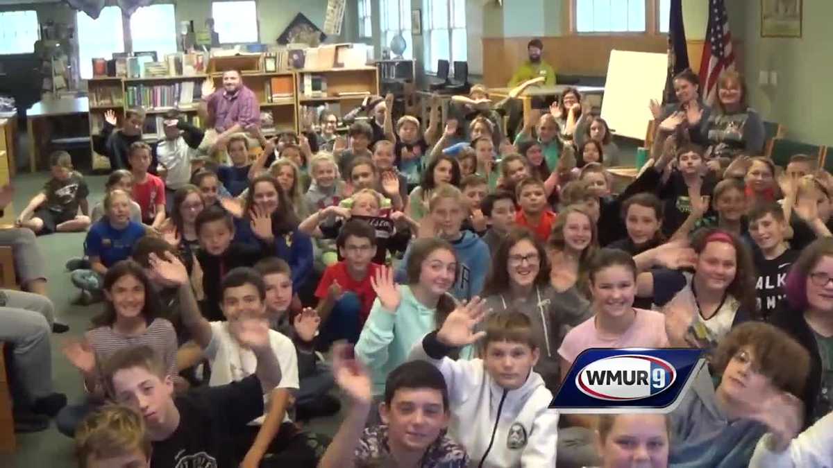 Meteorologist Kevin Skarupa visits New Boston Central School