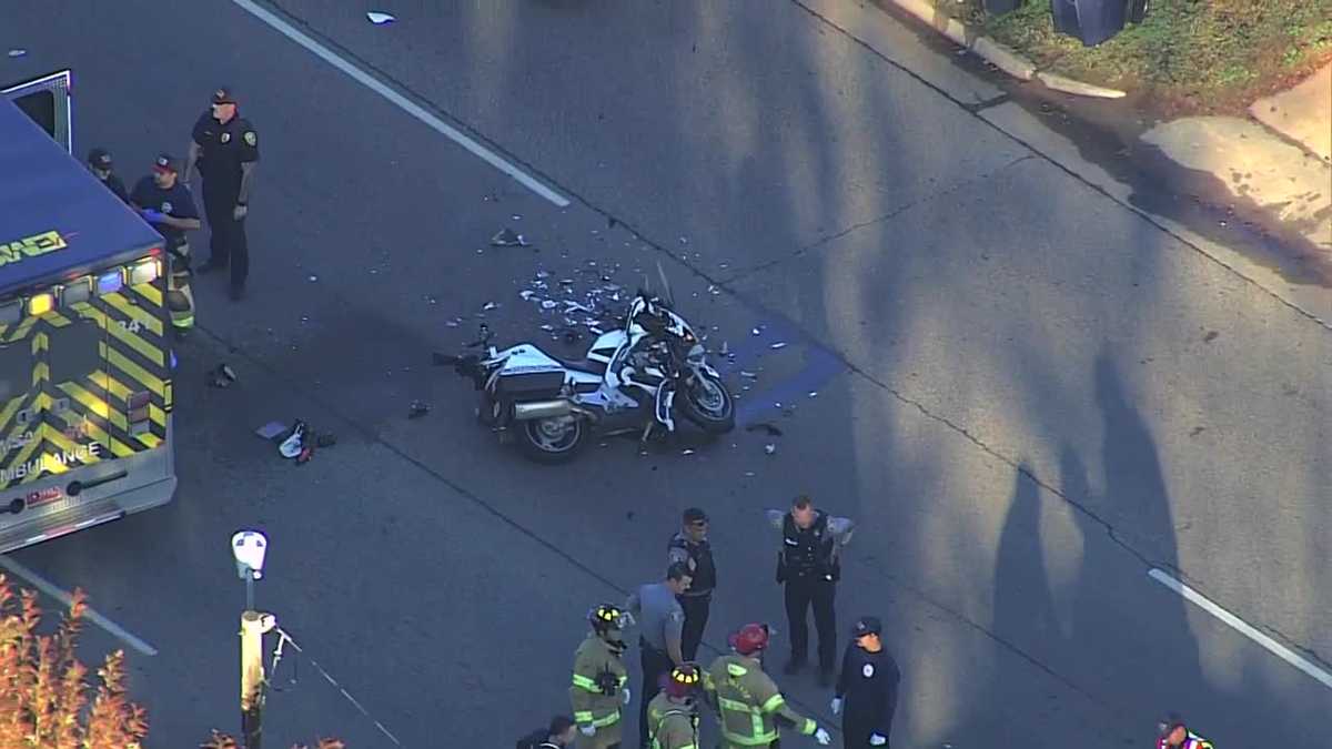 Police: Motorcycle officer taken to hospital after crash in The Village