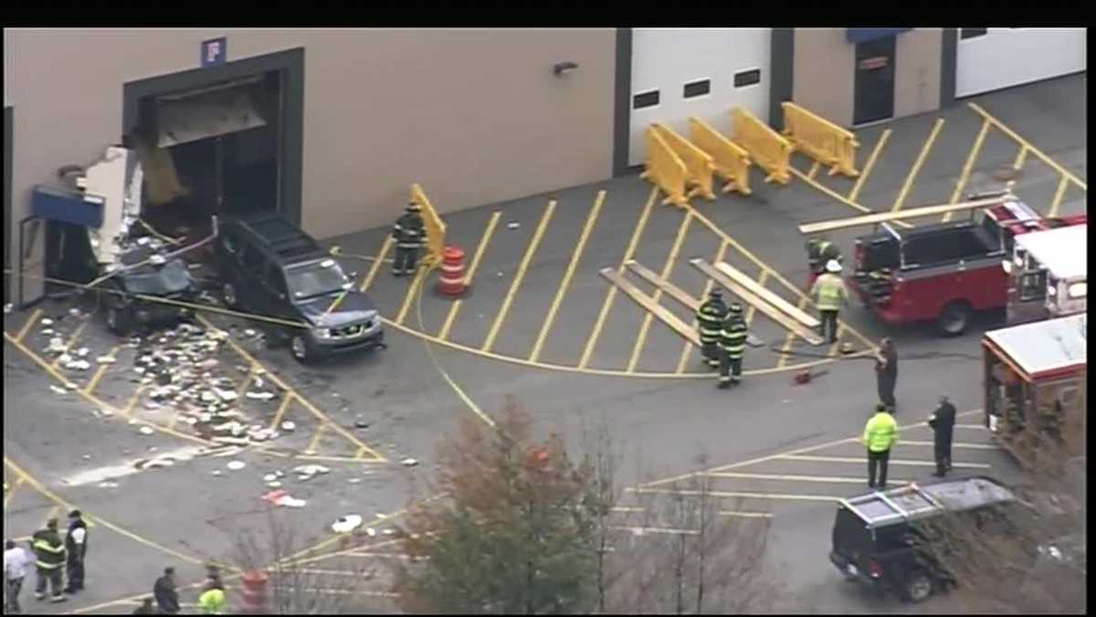 Aerial video: Scene outside crash at Mass. auto auction