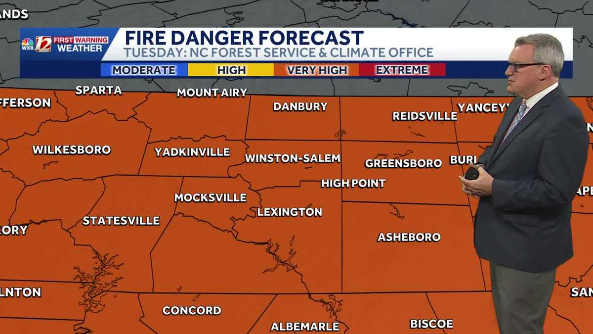 North Carolina under "very high" risk for spreading wildfires, limited Triad rain chance this week