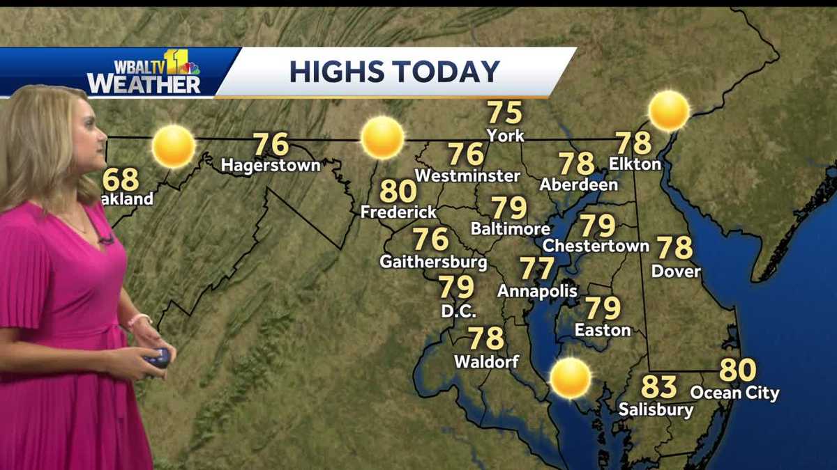 Clear, cooler temps for rest of week, nice weekend ahead