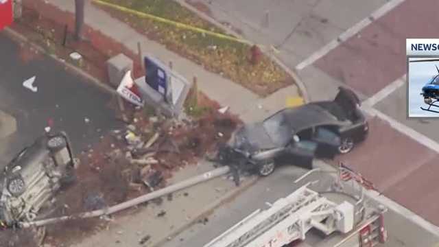 Car flips after slamming into gas station sign in Milwaukee - Vimarsana News