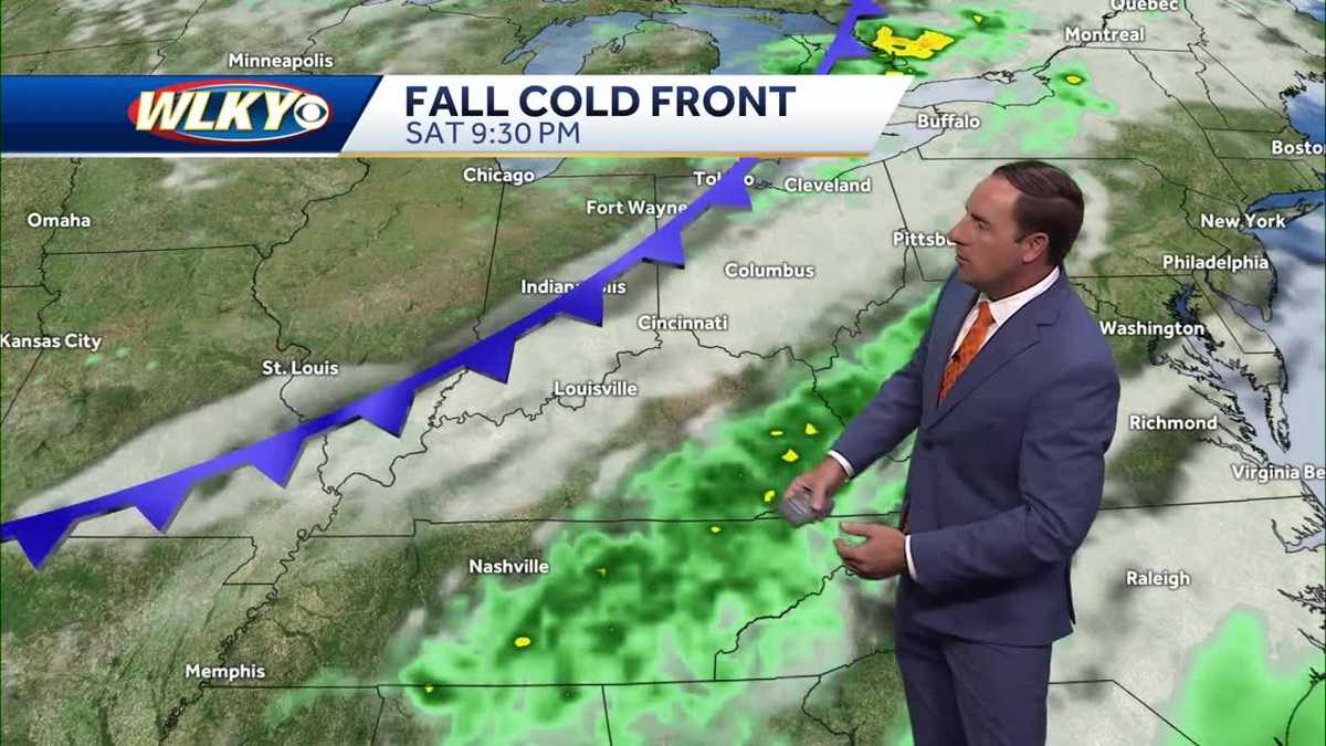 Fall cold front slides through the region tonight