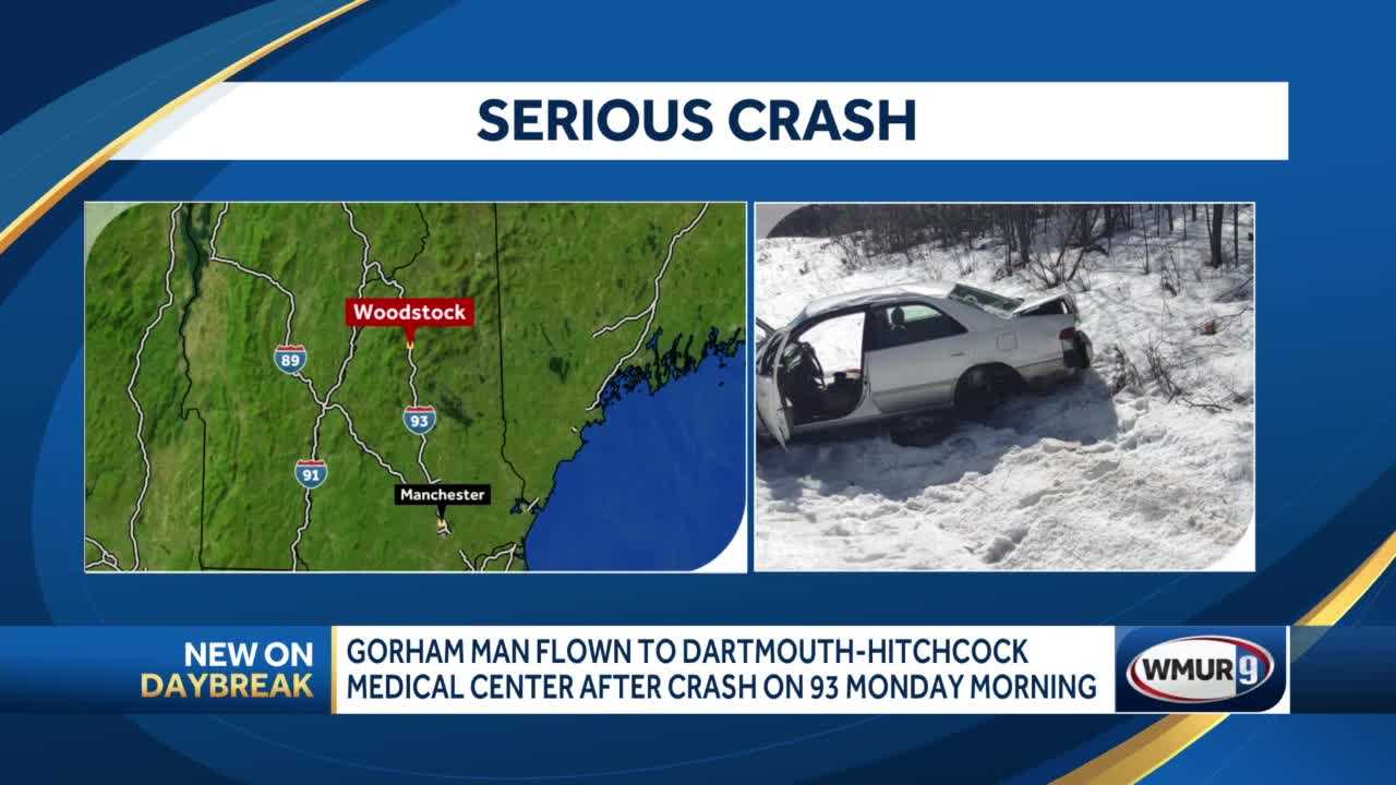 Gorham man suffers serious injuries in crash on I-93 in Woodstock
