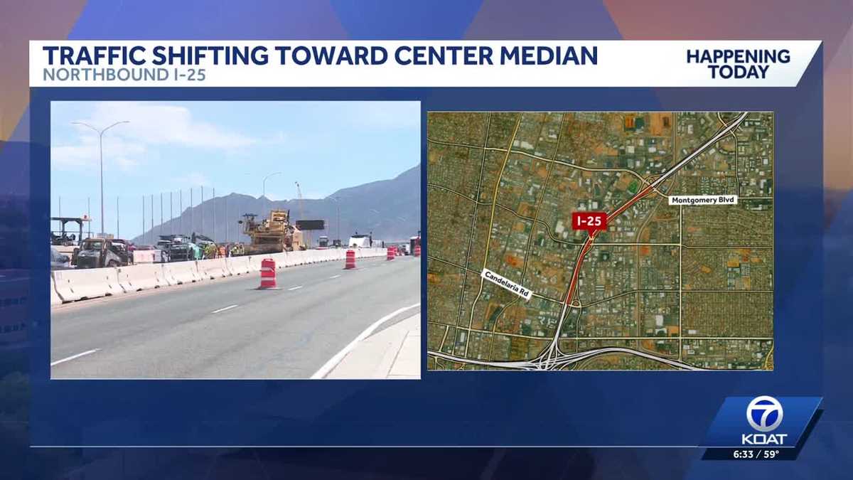 Traffic shift around I-25 project in Albuquerque