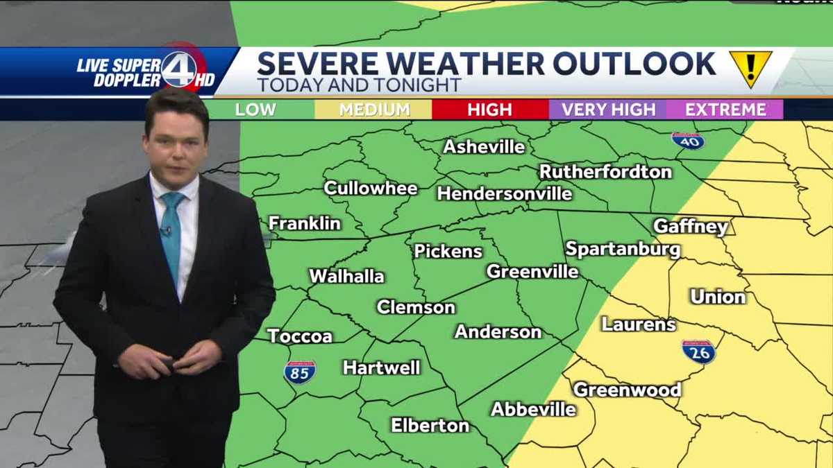 Greenville evening forecast: Chance of severe weather