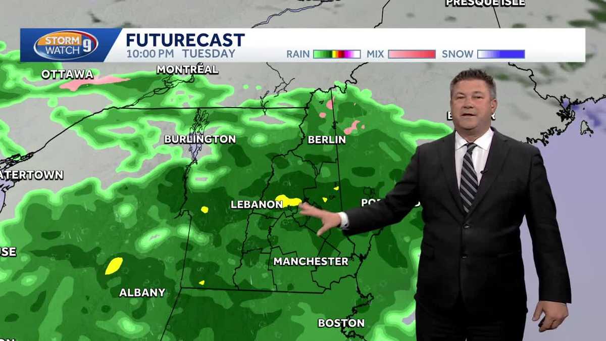 Video: Milder with clouds before rain overnight in New Hampshire