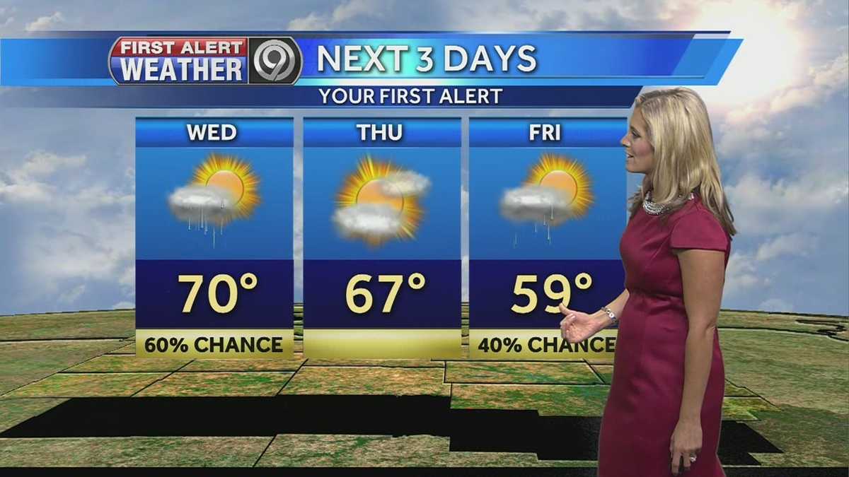 Rain moves out, cooler temps move in