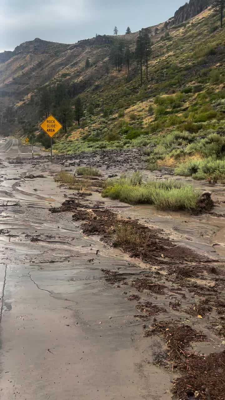 Watch: Mudslide delays traffic on I-80 in Nevada County
