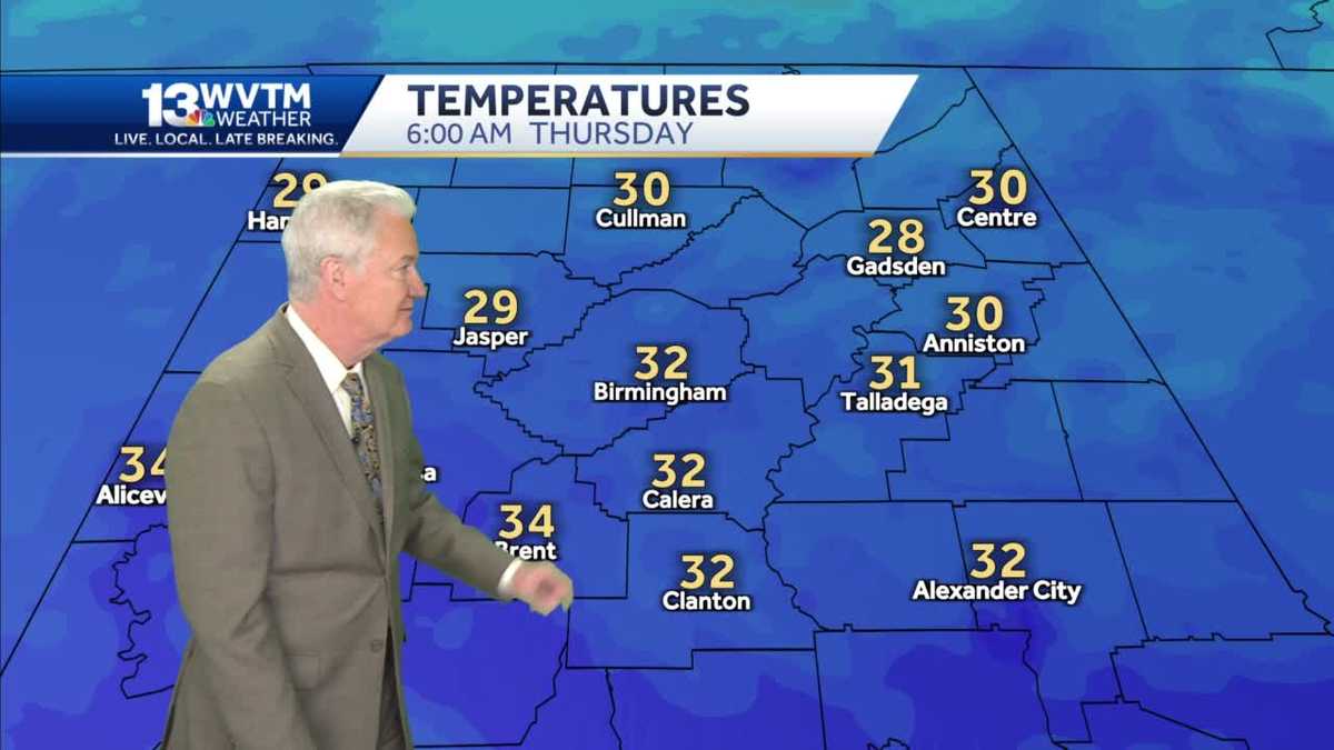 Clear and cold overnight, sunshine on Thursday and rain ahead - WVTM