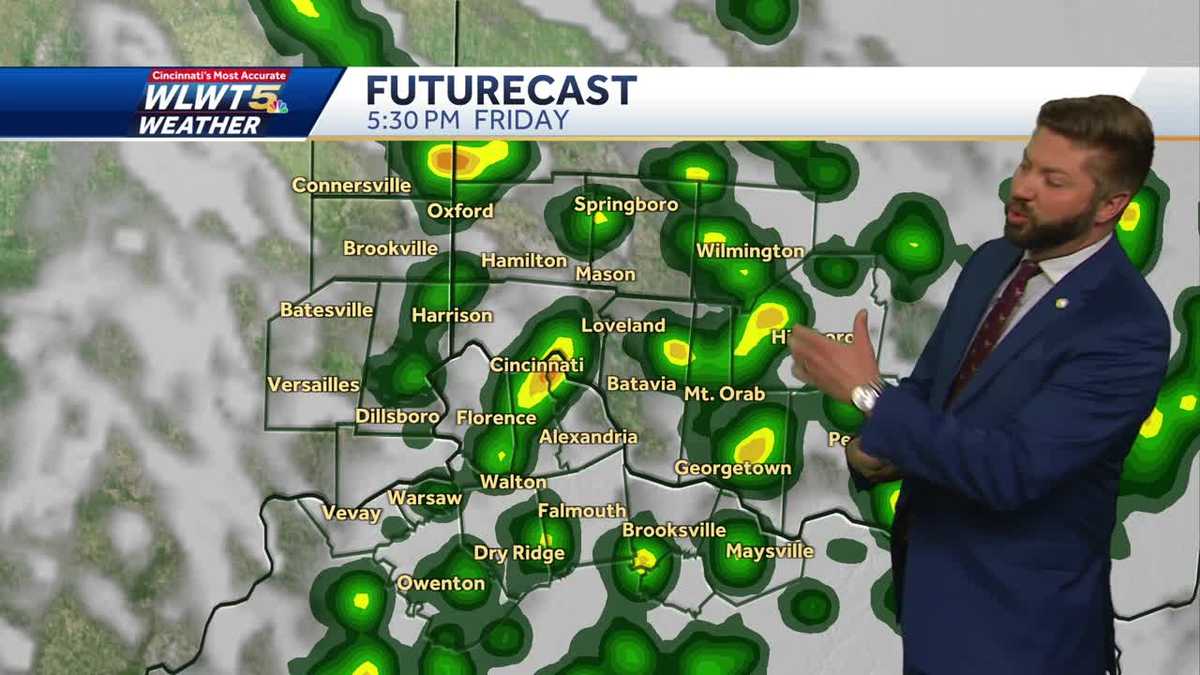 Scattered showers move out tonight