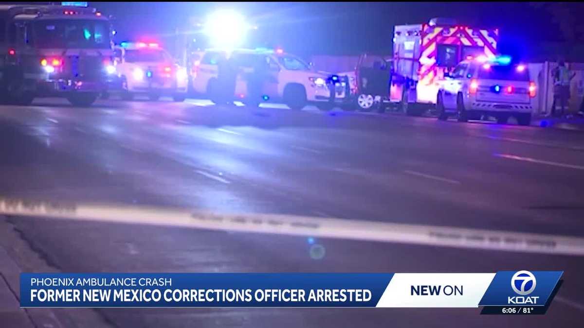 New Mexico correctional officer arrested for stealing Phoenix ambulance and crashing it