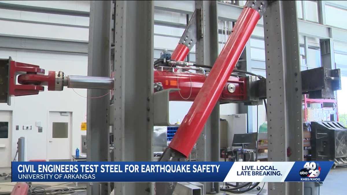 University of Arkansas students help test steel for earthquake safety