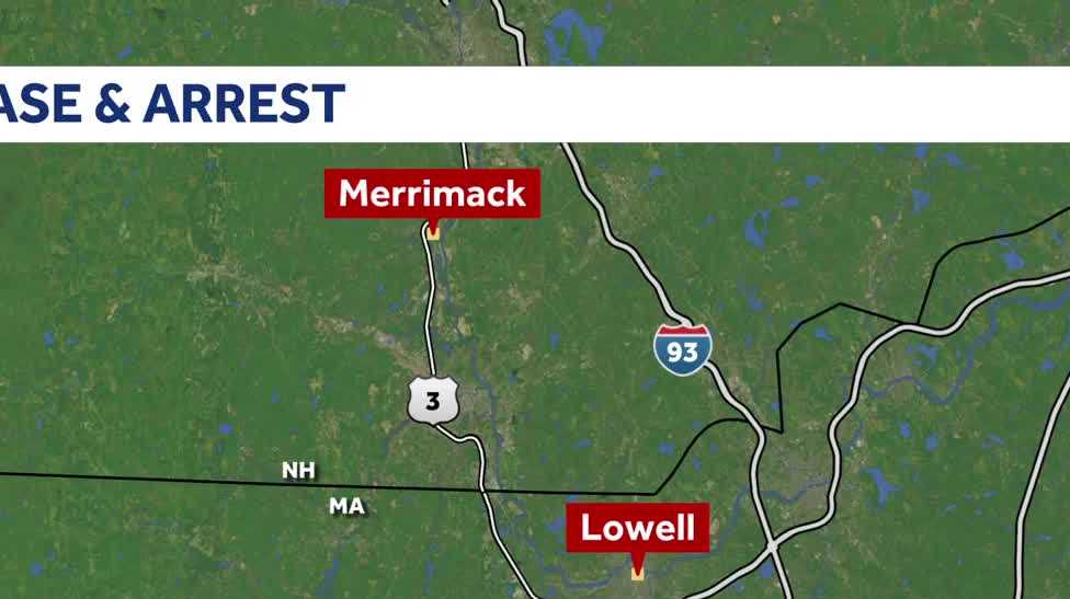 Massachusetts man arrested after high-speed chase from Lowell to Merrimack, state police say