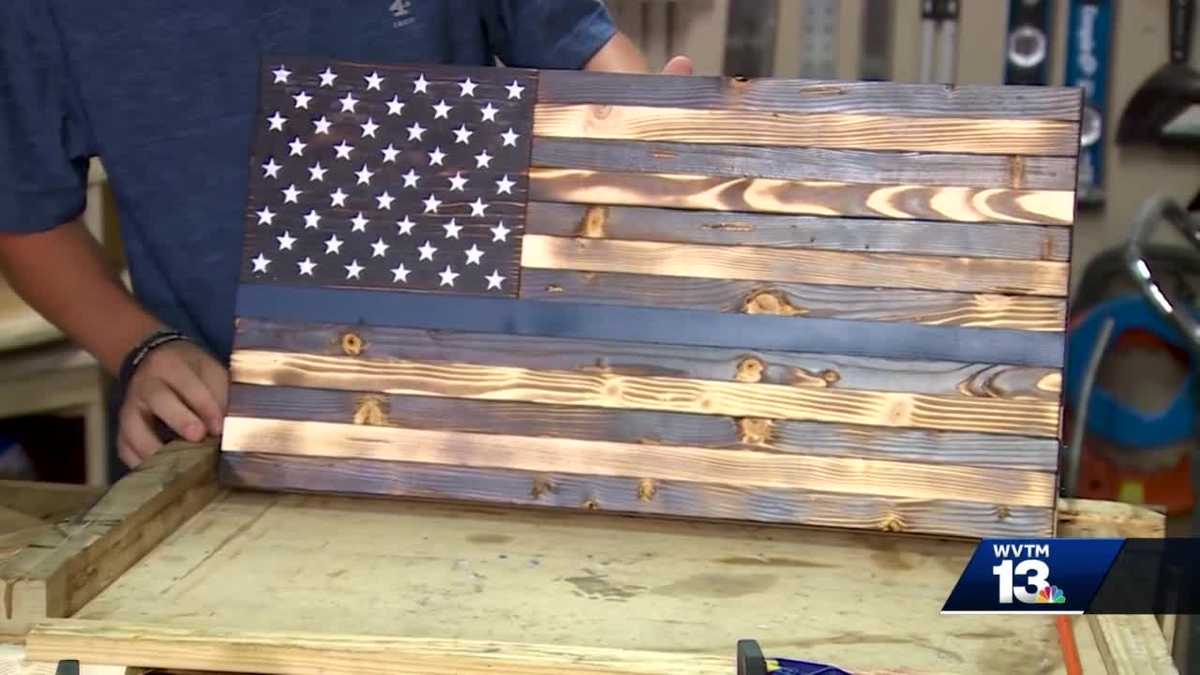 Shelby Co. teen creates wooden flags for fallen officers' families