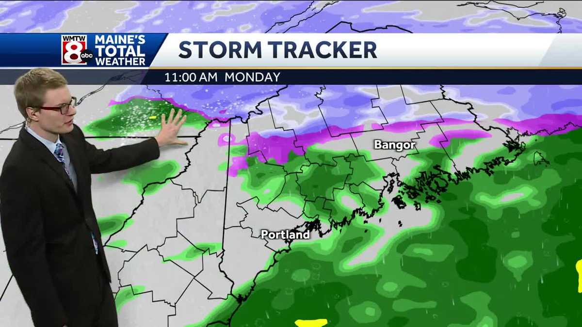 Showers of rain and mountain snow on Monday