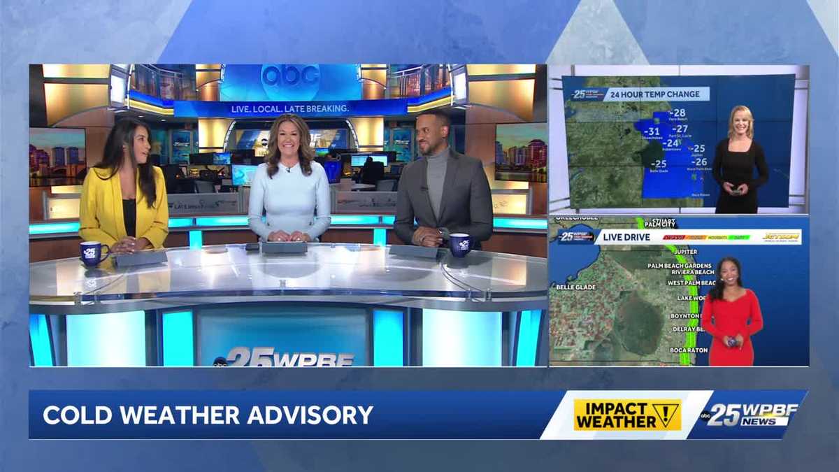 Wind chills in 30s and temperatures in the 40s in South Florida