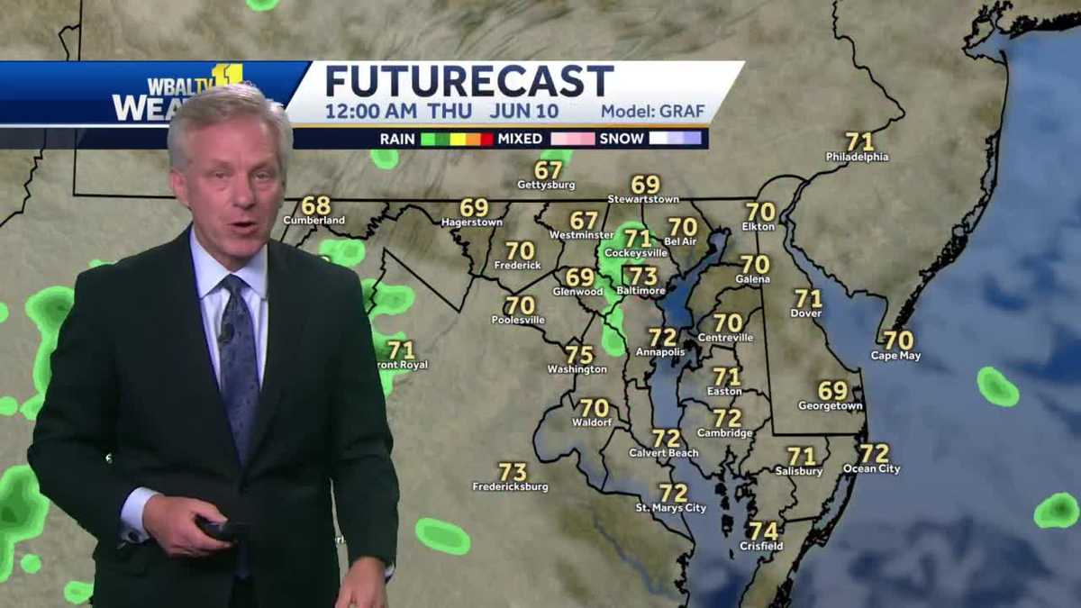 Isolated storms Wednesday night