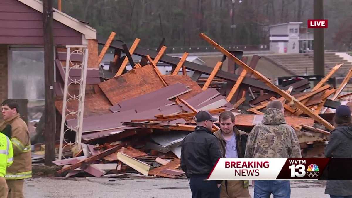 Storm damage in Thorsby, Alabama