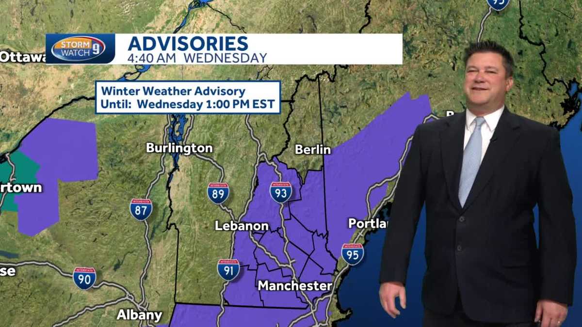 Mixed showers early Wednesday could create slick spots