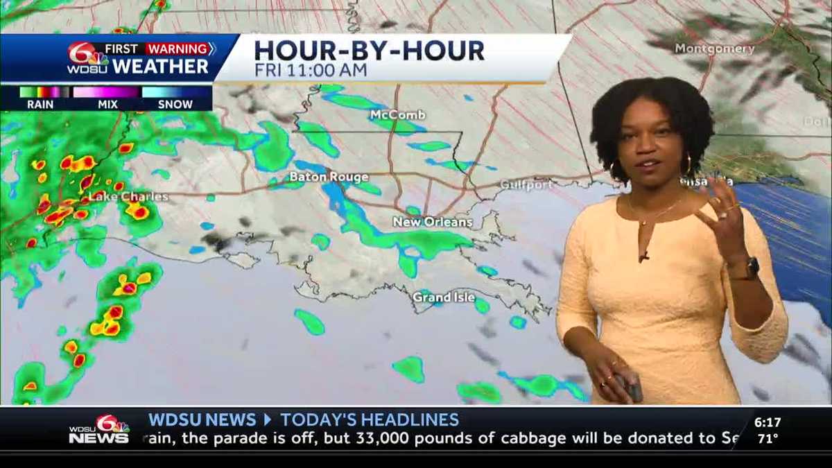 Breezy, mild day with showers, timing out heavy weekend rain