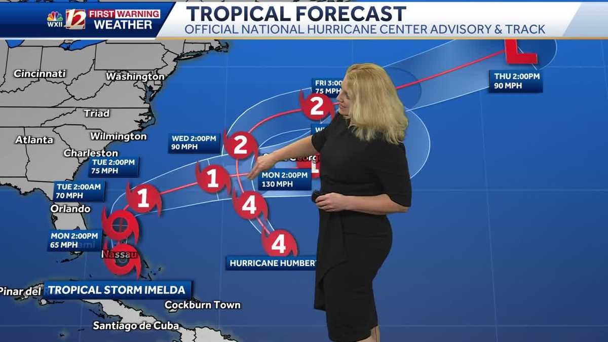Imelda's tropical rain arrive Monday in North Carolina, breezy