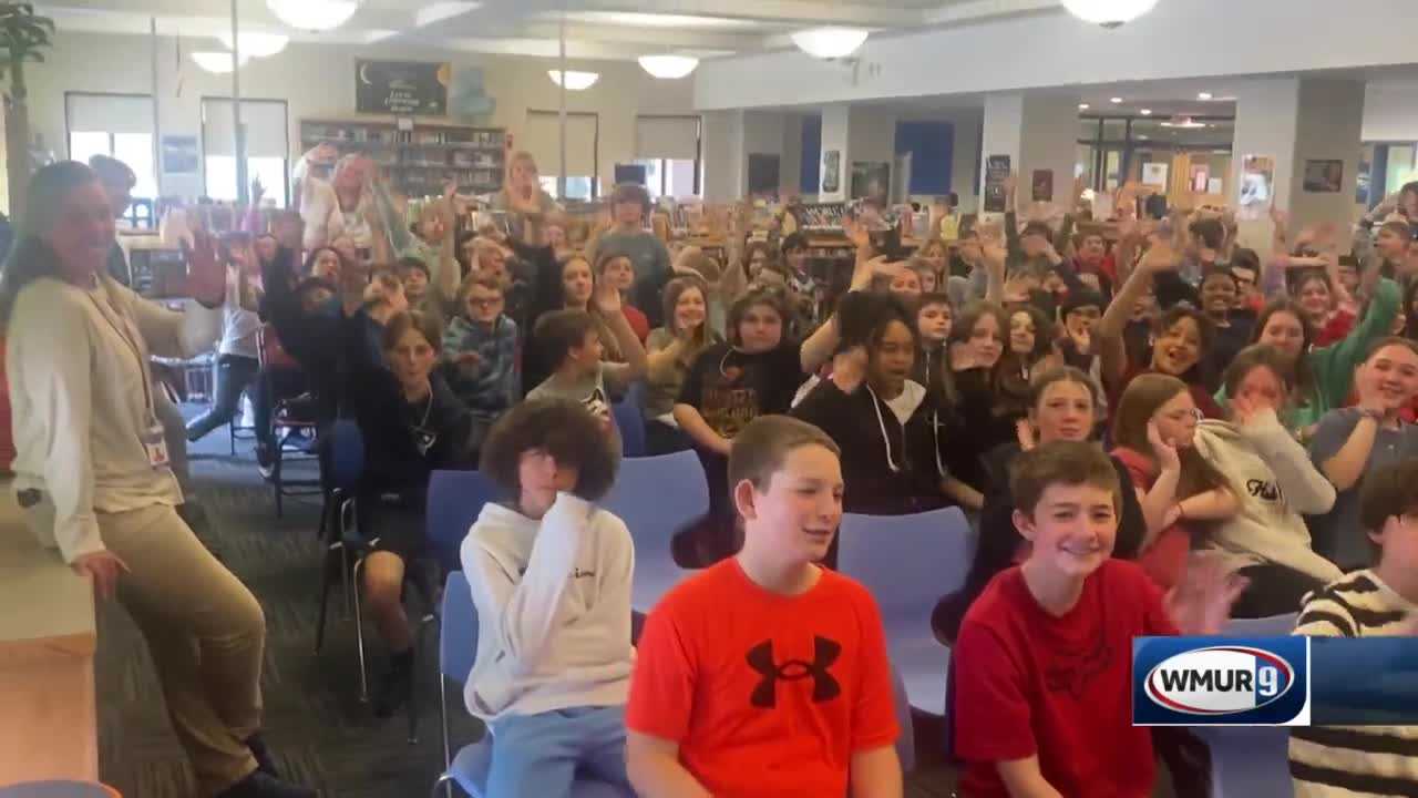 WMUR's Kevin Skarupa Visits Hudson Memorial School